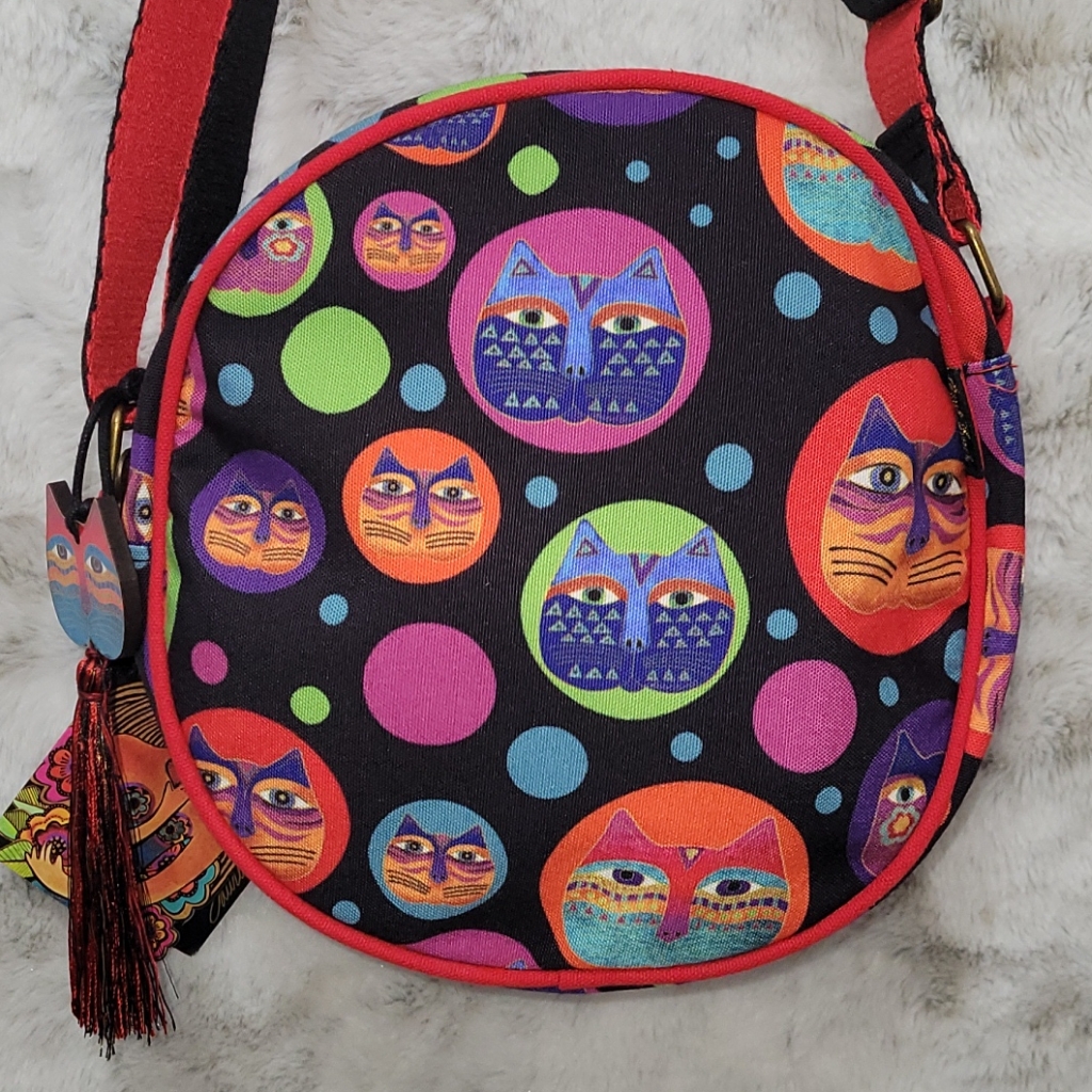 Sun& Sand Laurel Burch Cats , Round Purse.